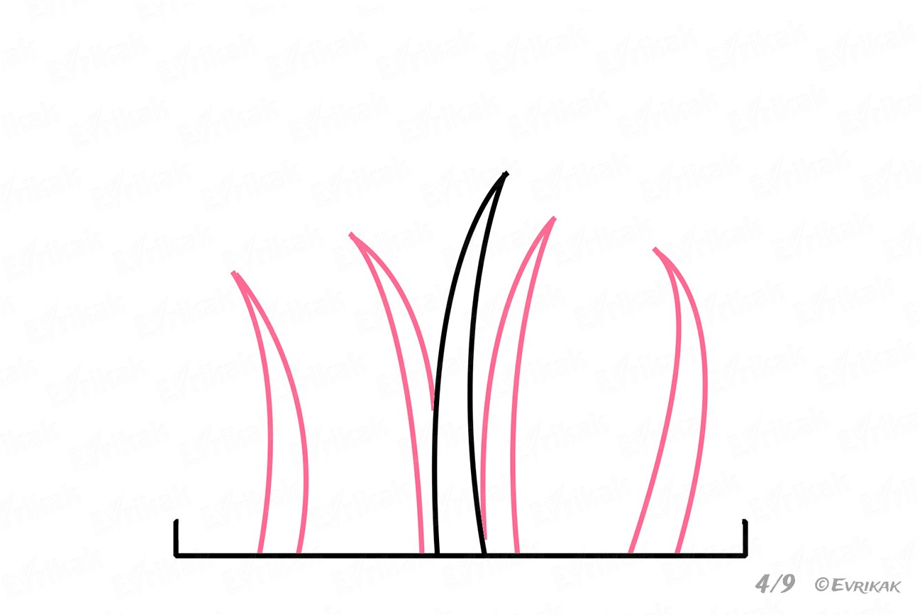 Как нарисовать стебельки травы