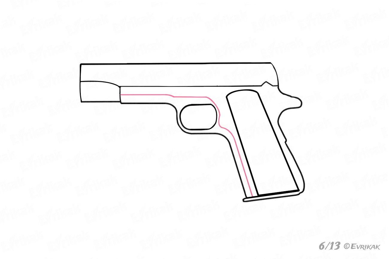 как нарисовать рамку пистолета