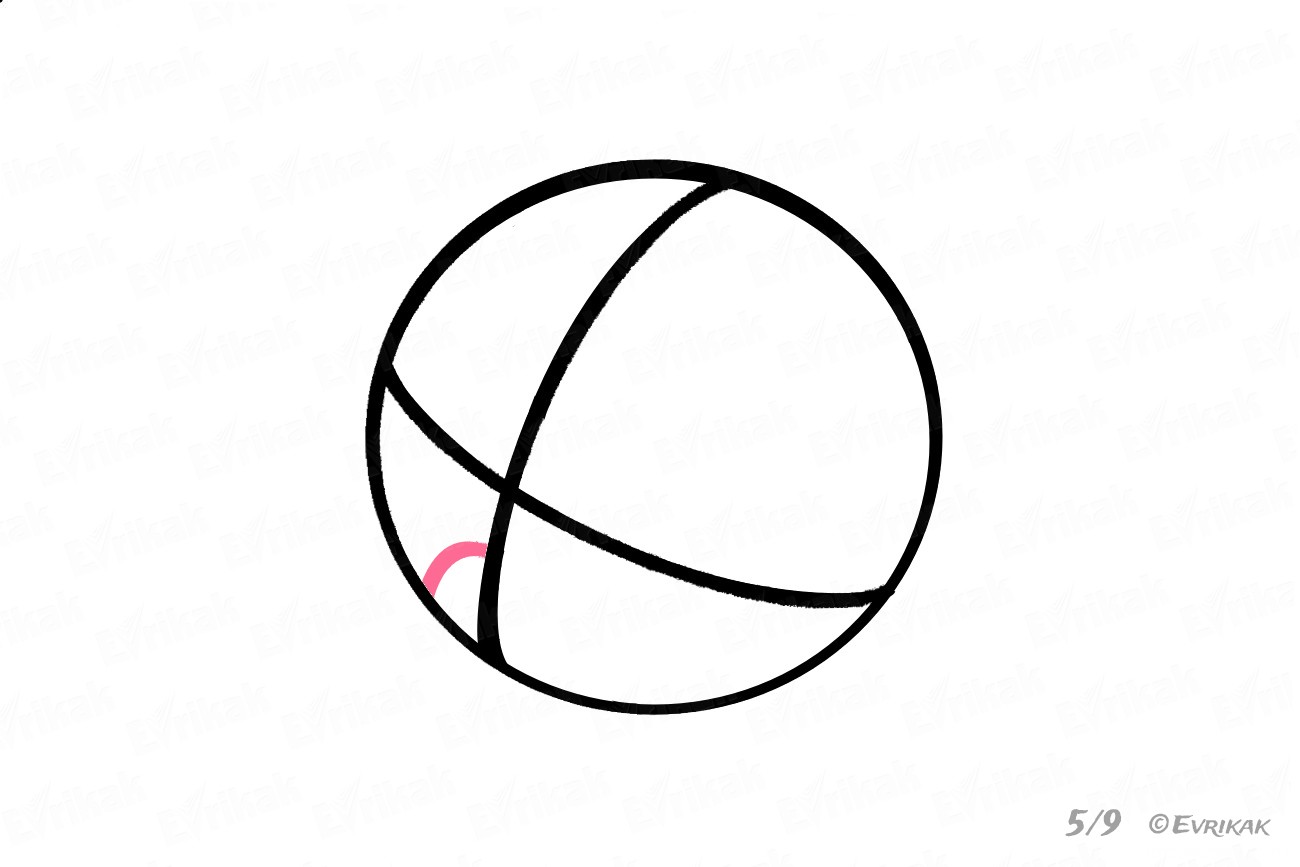 Как нарисовать баскетбольный мяч полукруг