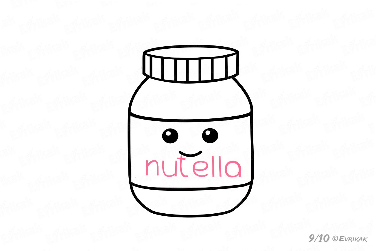 Nutella qanday chiziladi. How to draw nutella. Как нарисовать баночку нутеллы - рисование для детей