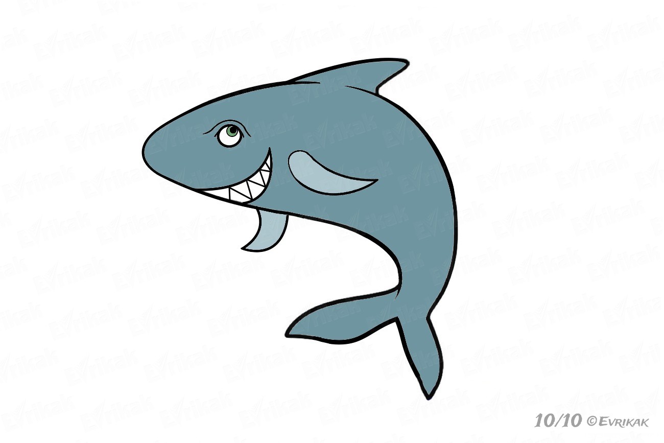 Рисование акулы для малышей