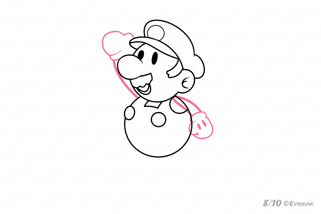 Пошаговый рисунок Марио