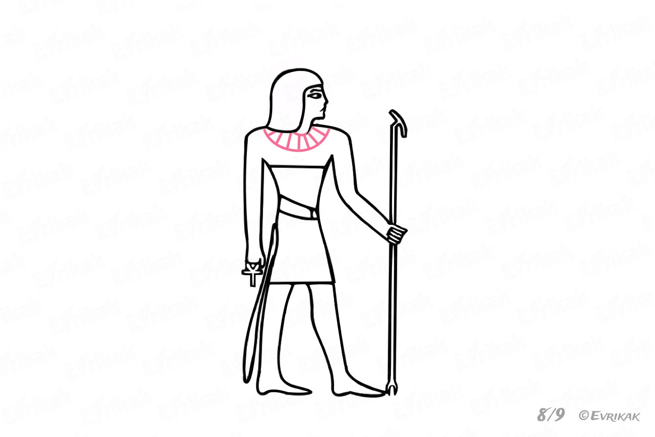 Поэтапное рисование египетского человека