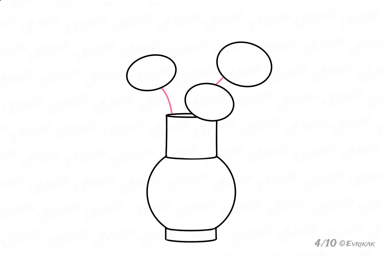 Поэтапное рисование вазы для детей