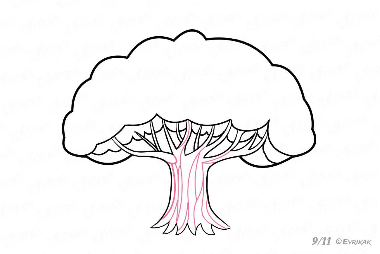Рисунки деревьев для срисовки легкие и красивые