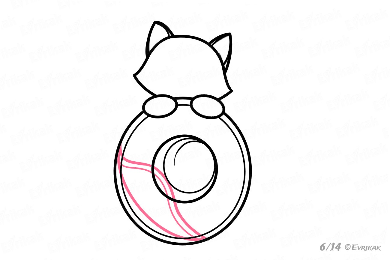 Кот в очках раскраска