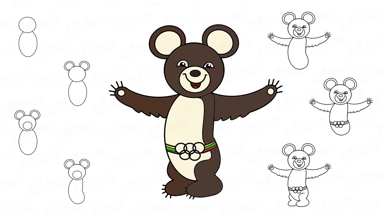 Олимпийский медведь рисунок